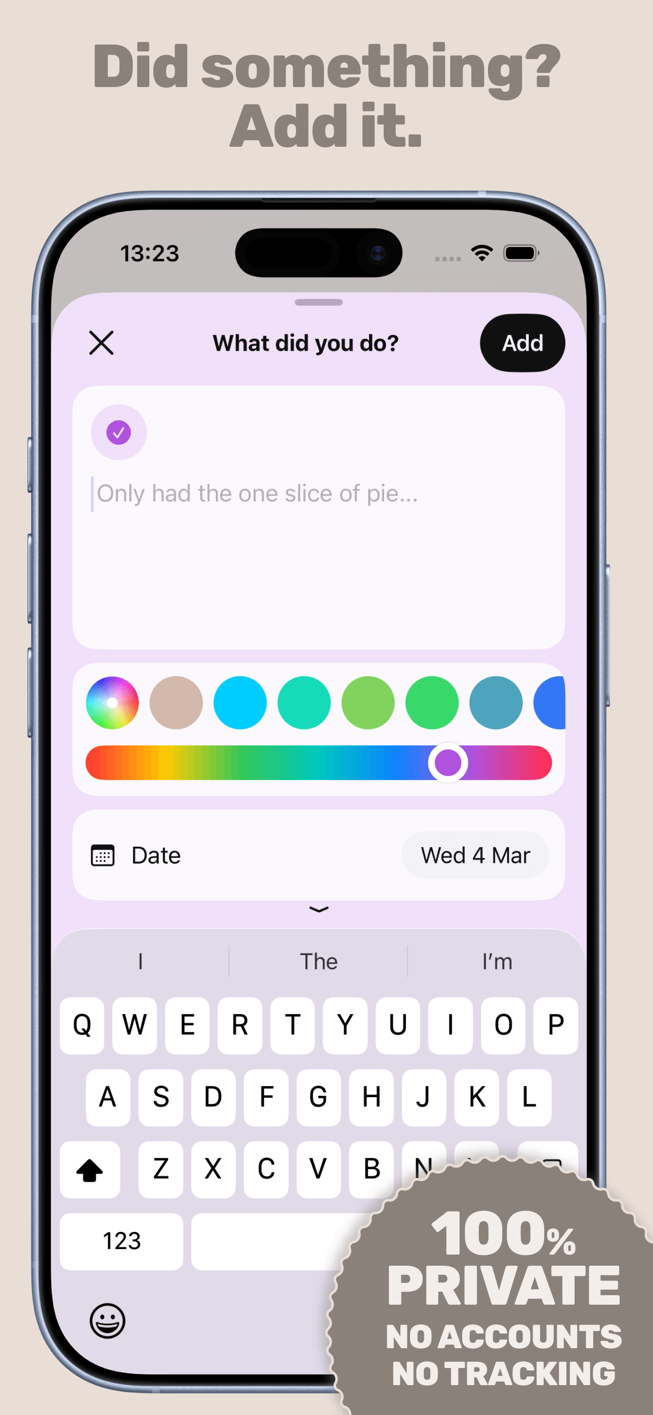 Tiny win? Add it – quick add screen