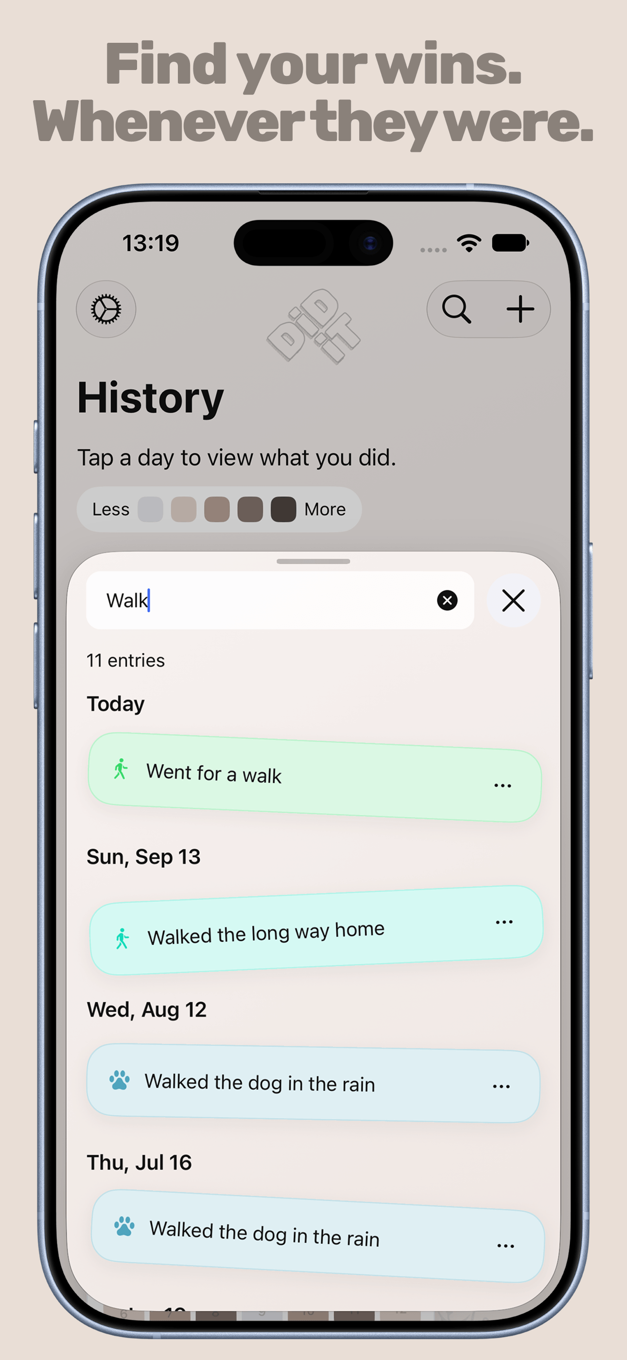 Find your wins. Whenever they were. – Did It on iPhone